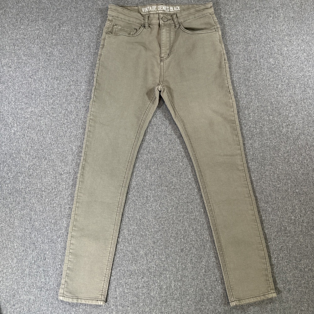 Vintage Genes Black Slim Fit Jeans Men's 30x32 Gray Stretch Denim Pants